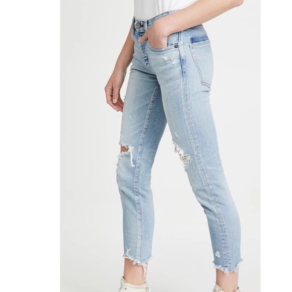 Moussy Vintage Altawoods Cropped Distressed Tapered Jeans - Picture 4 of 11